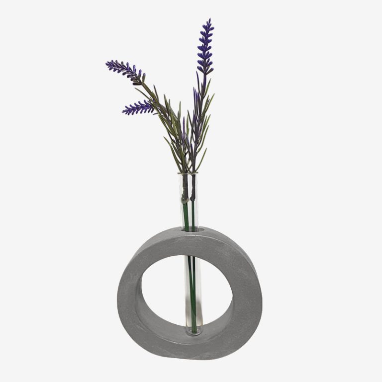 Round flower Holder with tube and flowers