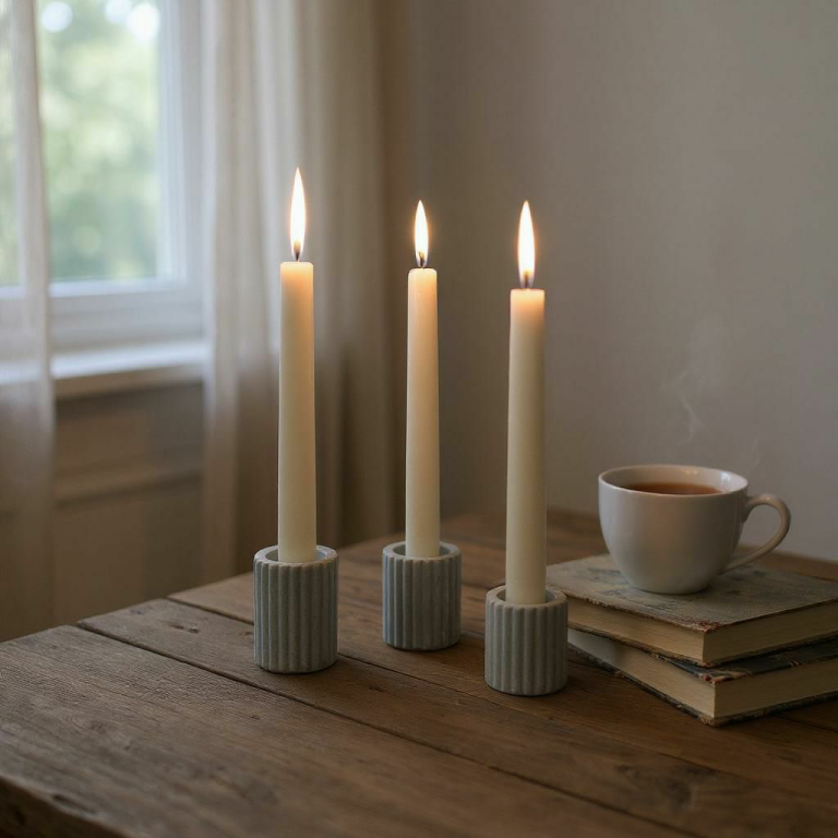 Straight candle holders x3