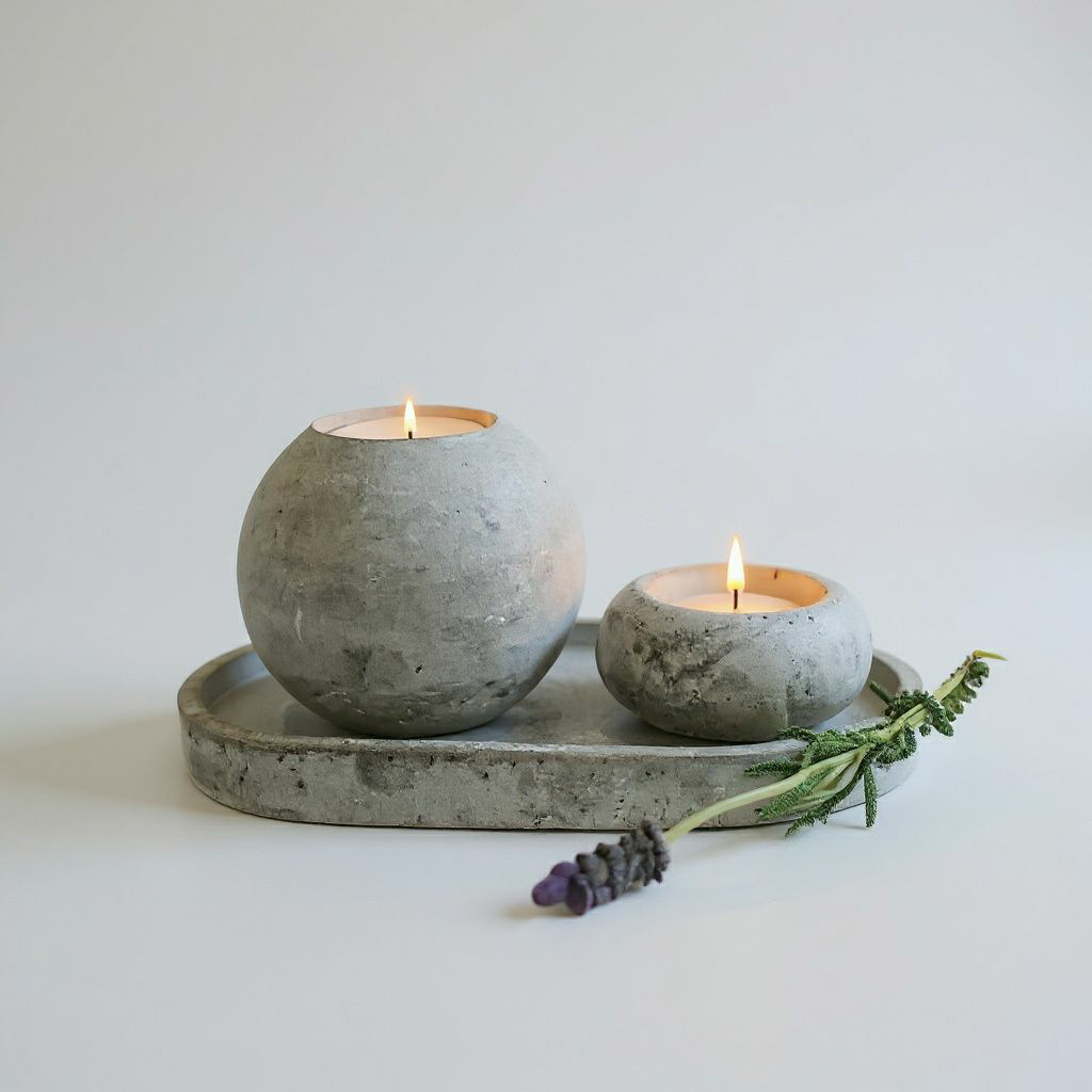 Ball Tealight Candle Set on Tray