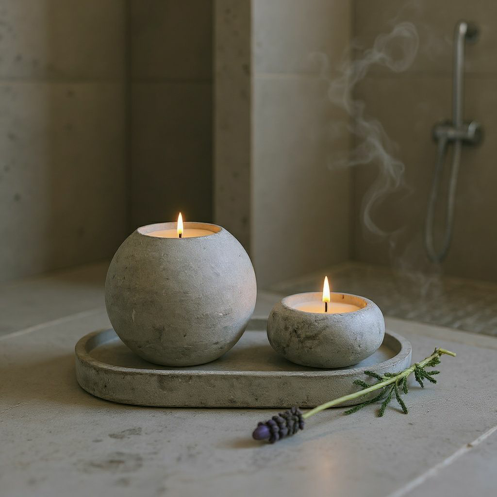 Ball Tealight Candle Set on Tray - Image 2