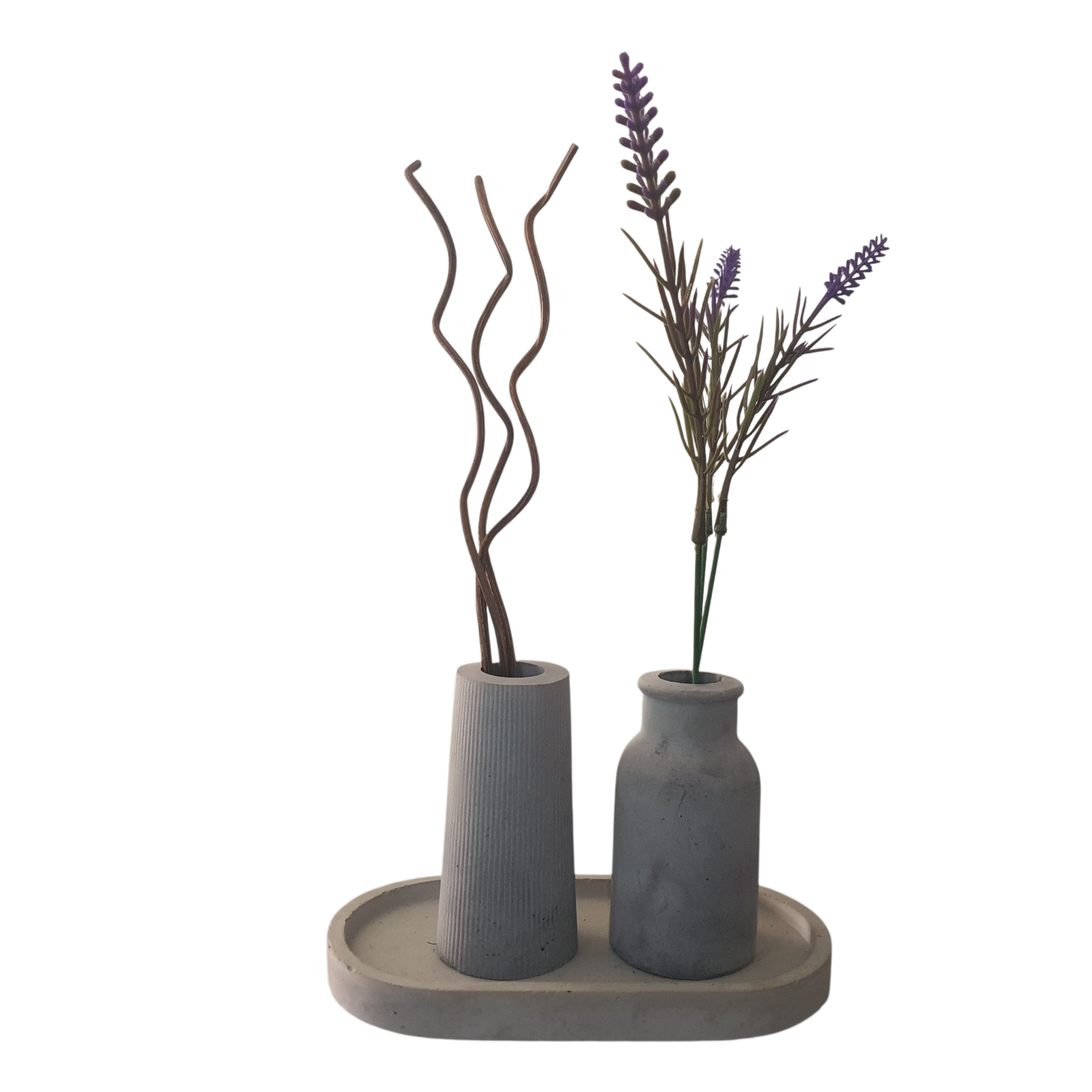 Flower Vase Dio on Tray Set