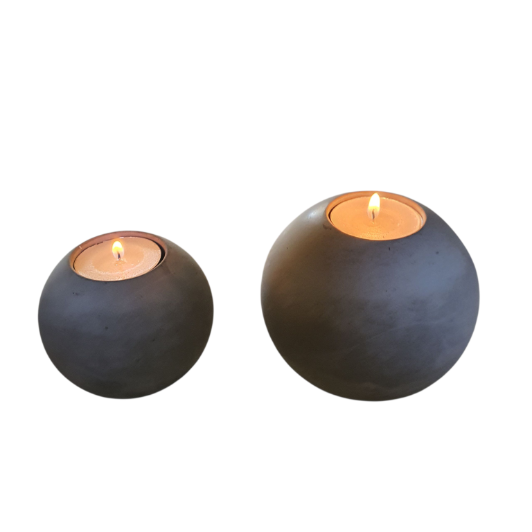 Set of Two Round Ball Tealight Candle Holders