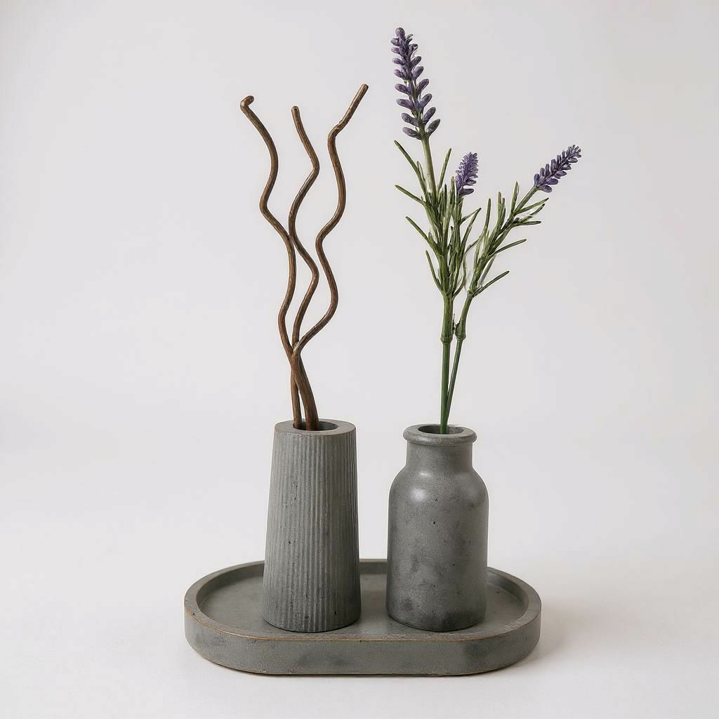 Flower Vase Dio on Tray Set - Image 2