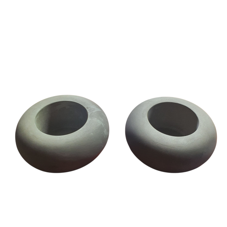Set of Two Round Pillar Candle Holders