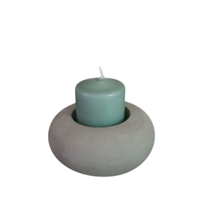 One Round Pillar Candle Holders with Sage Green Pillar candle
