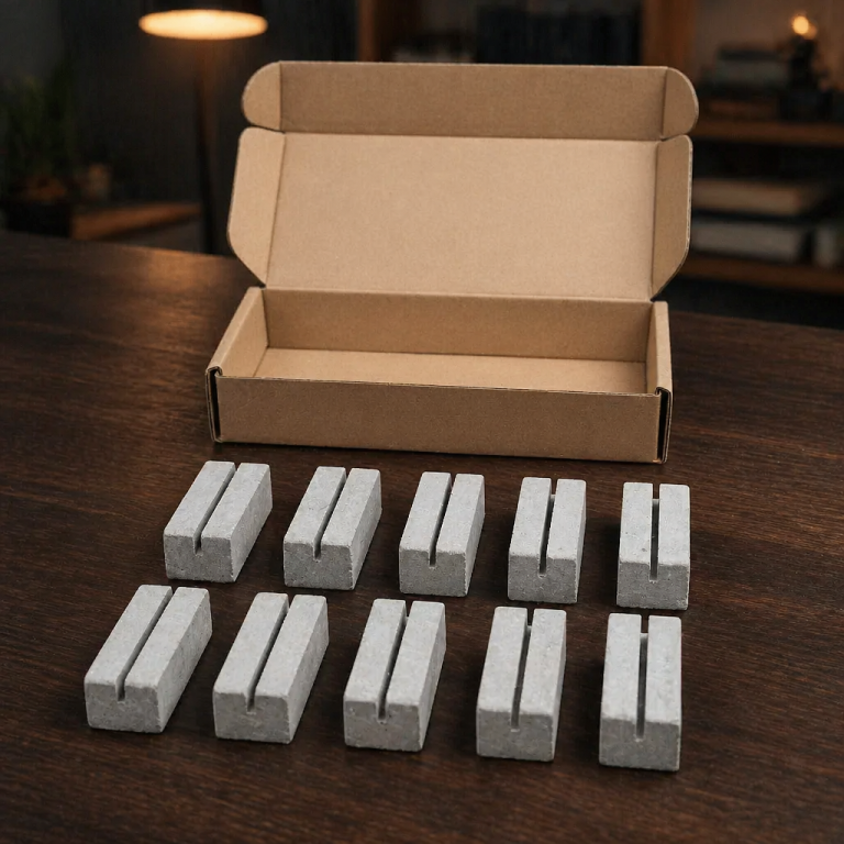 Handmade Cement Business Card & Name Card Holder – Grey (x10)